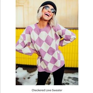 Brand New “Dressed in LALA Checkered Love Sweater”